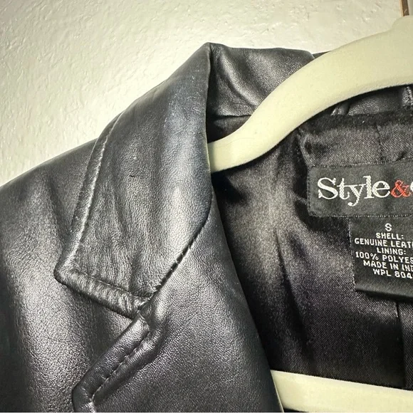 Vintage Black Genuine Leather Jacket - Picture 9 of 10